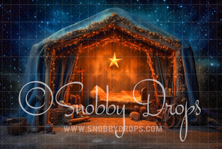 Nativity Scene Fabric Backdrop-Fabric Photography Backdrop-Snobby Drops Fabric Backdrops for Photography, Exclusive Designs by Tara Mapes Photography, Enchanted Eye Creations by Tara Mapes, photography backgrounds, photography backdrops, fast shipping, US backdrops, cheap photography backdrops