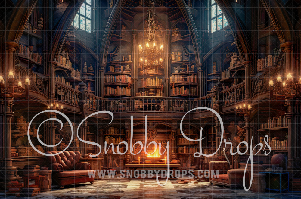 Wizard Library Fabric Backdrop by Snobby Drops