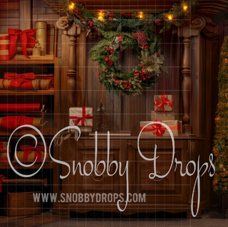 Santa's Sitting Room 3 Piece Room Set-Photography Backdrop 3P Room Set-Snobby Drops Fabric Backdrops for Photography, Exclusive Designs by Tara Mapes Photography, Enchanted Eye Creations by Tara Mapes, photography backgrounds, photography backdrops, fast shipping, US backdrops, cheap photography backdrops