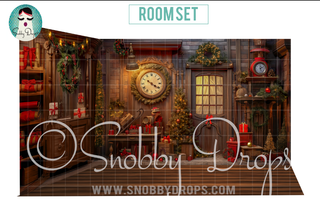 Santa's Sitting Room 3 Piece Room Set-Photography Backdrop 3P Room Set-Snobby Drops Fabric Backdrops for Photography, Exclusive Designs by Tara Mapes Photography, Enchanted Eye Creations by Tara Mapes, photography backgrounds, photography backdrops, fast shipping, US backdrops, cheap photography backdrops