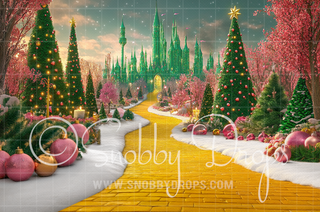 Wicked Winter Christmas Yellow Brick Road to Oz Photography Backdrop