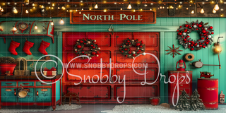 Santa's Garage Door Event Backdrop