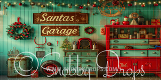Santa's Garage Event Backdrop