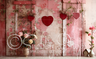 Shabby Chic Valentine Wall Valentine Fabric Backdrop