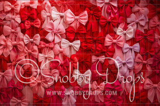 Valentine  Bows Valentine Fabric Backdrop