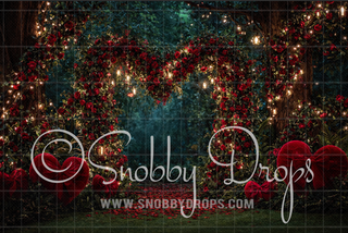 Rose Garland Arch Valentine Fabric Backdrop