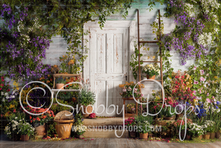 Spring Floral Porch Fabric Backdrop