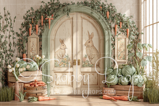 Storybook Easter Door Fabric Backdrop