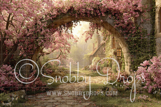 Spring Cottage Arch Fabric Backdrop
