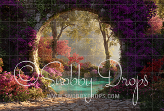 Floral Painterly Arch Fabric Backdrop