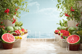 Watermelon Terrace  Fabric Backdrop