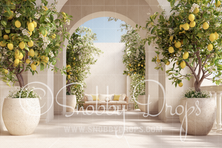 Lemon Tree Terrace Fabric Backdrop