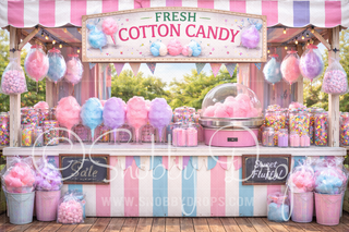 Cotton Candy Stand Fabric Backdrop
