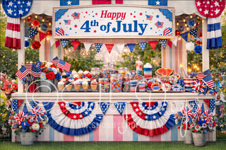 Patriotic 4th of July Stand Fabric Backdrop