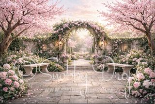 Cherry Blossom Terrace Fabric Backdrop