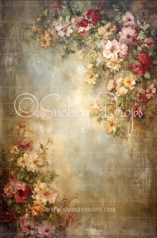 Afternoon Affair Floral Fine Art Fabric Backdrop Sweep
