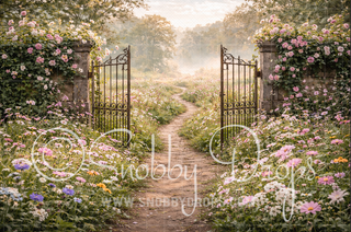 Garden Gate Fabric Backdrop