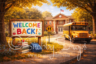 Welcome Back to School Fabric Backdrop