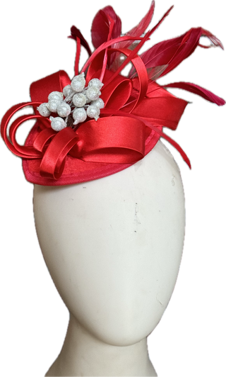 Christmas Teardrop Fascinator-Accessories-Snobby Drops Fabric Backdrops for Photography, Exclusive Designs by Tara Mapes Photography, Enchanted Eye Creations by Tara Mapes, photography backgrounds, photography backdrops, fast shipping, US backdrops, cheap photography backdrops