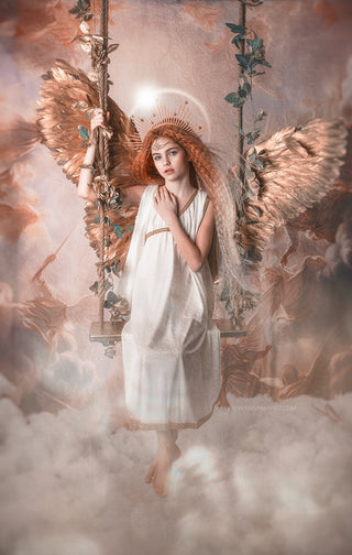 Angels Fresco Renaissance Goddess Fabric Backdrop-Fabric Photography Backdrop-Snobby Drops Fabric Backdrops for Photography, Exclusive Designs by Tara Mapes Photography, Enchanted Eye Creations by Tara Mapes, photography backgrounds, photography backdrops, fast shipping, US backdrops, cheap photography backdrops