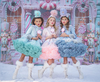 Clara's Nutcracker Candy Shop Storefront Fabric Backdrop-Fabric Photography Backdrop-Snobby Drops Fabric Backdrops for Photography, Exclusive Designs by Tara Mapes Photography, Enchanted Eye Creations by Tara Mapes, photography backgrounds, photography backdrops, fast shipping, US backdrops, cheap photography backdrops