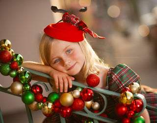 Plaid Bow and Berries Christmas Fascinator-Accessories-Snobby Drops Fabric Backdrops for Photography, Exclusive Designs by Tara Mapes Photography, Enchanted Eye Creations by Tara Mapes, photography backgrounds, photography backdrops, fast shipping, US backdrops, cheap photography backdrops