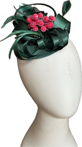 Christmas Teardrop Fascinator-Accessories-Snobby Drops Fabric Backdrops for Photography, Exclusive Designs by Tara Mapes Photography, Enchanted Eye Creations by Tara Mapes, photography backgrounds, photography backdrops, fast shipping, US backdrops, cheap photography backdrops