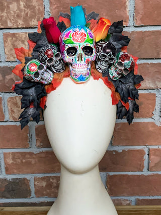 Hand Painted Sugar Skull Crown-Accessories-Snobby Drops Fabric Backdrops for Photography, Exclusive Designs by Tara Mapes Photography, Enchanted Eye Creations by Tara Mapes, photography backgrounds, photography backdrops, fast shipping, US backdrops, cheap photography backdrops