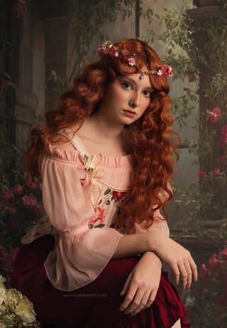 The Rose House Painterly Fine Art Fabric Backdrop Sweep