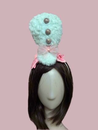 Hand Crocheted Pastel Faux Fur Nutcracker Hat-Accessories-Snobby Drops Fabric Backdrops for Photography, Exclusive Designs by Tara Mapes Photography, Enchanted Eye Creations by Tara Mapes, photography backgrounds, photography backdrops, fast shipping, US backdrops, cheap photography backdrops