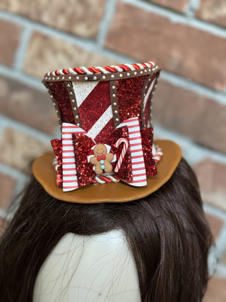 Handmade Gingermint Candy Tapered Top Hat-Accessories-Snobby Drops Fabric Backdrops for Photography, Exclusive Designs by Tara Mapes Photography, Enchanted Eye Creations by Tara Mapes, photography backgrounds, photography backdrops, fast shipping, US backdrops, cheap photography backdrops