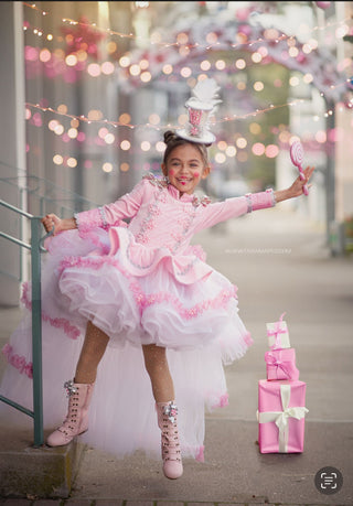 Pink Peppermint Nutcracker Top Hat-Accessories-Snobby Drops Fabric Backdrops for Photography, Exclusive Designs by Tara Mapes Photography, Enchanted Eye Creations by Tara Mapes, photography backgrounds, photography backdrops, fast shipping, US backdrops, cheap photography backdrops