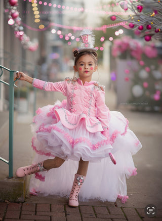 Pink Peppermint Nutcracker Top Hat-Accessories-Snobby Drops Fabric Backdrops for Photography, Exclusive Designs by Tara Mapes Photography, Enchanted Eye Creations by Tara Mapes, photography backgrounds, photography backdrops, fast shipping, US backdrops, cheap photography backdrops