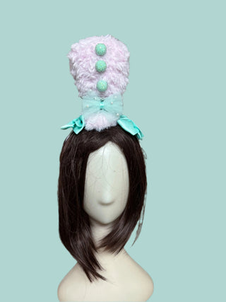 Hand Crocheted Pastel Faux Fur Nutcracker Hat-Accessories-Snobby Drops Fabric Backdrops for Photography, Exclusive Designs by Tara Mapes Photography, Enchanted Eye Creations by Tara Mapes, photography backgrounds, photography backdrops, fast shipping, US backdrops, cheap photography backdrops