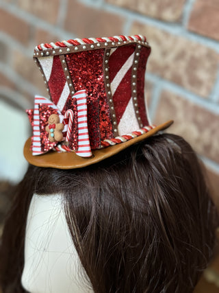 Handmade Gingermint Candy Tapered Top Hat-Accessories-Snobby Drops Fabric Backdrops for Photography, Exclusive Designs by Tara Mapes Photography, Enchanted Eye Creations by Tara Mapes, photography backgrounds, photography backdrops, fast shipping, US backdrops, cheap photography backdrops