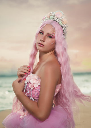 Pearls and Shells Mermaid Crown-Accessories-Snobby Drops Fabric Backdrops for Photography, Exclusive Designs by Tara Mapes Photography, Enchanted Eye Creations by Tara Mapes, photography backgrounds, photography backdrops, fast shipping, US backdrops, cheap photography backdrops