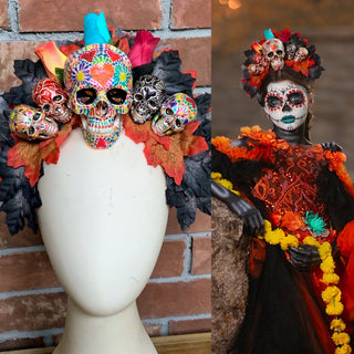 Hand Painted Sugar Skull Crown-Accessories-Snobby Drops Fabric Backdrops for Photography, Exclusive Designs by Tara Mapes Photography, Enchanted Eye Creations by Tara Mapes, photography backgrounds, photography backdrops, fast shipping, US backdrops, cheap photography backdrops