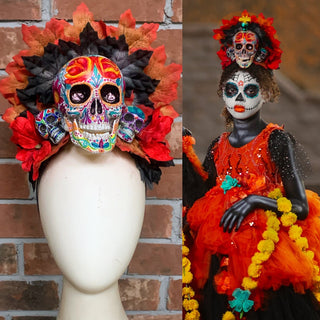 Hand Painted Sugar Skull Crown-Accessories-Snobby Drops Fabric Backdrops for Photography, Exclusive Designs by Tara Mapes Photography, Enchanted Eye Creations by Tara Mapes, photography backgrounds, photography backdrops, fast shipping, US backdrops, cheap photography backdrops