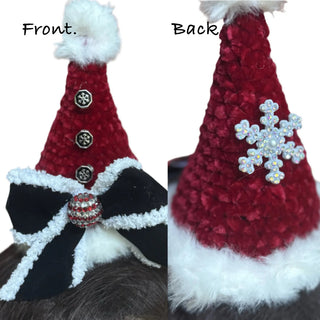 Handmade Red Enchanted Santa Hat-Accessories-Snobby Drops Fabric Backdrops for Photography, Exclusive Designs by Tara Mapes Photography, Enchanted Eye Creations by Tara Mapes, photography backgrounds, photography backdrops, fast shipping, US backdrops, cheap photography backdrops