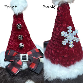 Handmade Red Enchanted Santa Hat-Accessories-Snobby Drops Fabric Backdrops for Photography, Exclusive Designs by Tara Mapes Photography, Enchanted Eye Creations by Tara Mapes, photography backgrounds, photography backdrops, fast shipping, US backdrops, cheap photography backdrops