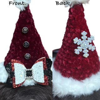 Handmade Red Enchanted Santa Hat-Accessories-Snobby Drops Fabric Backdrops for Photography, Exclusive Designs by Tara Mapes Photography, Enchanted Eye Creations by Tara Mapes, photography backgrounds, photography backdrops, fast shipping, US backdrops, cheap photography backdrops