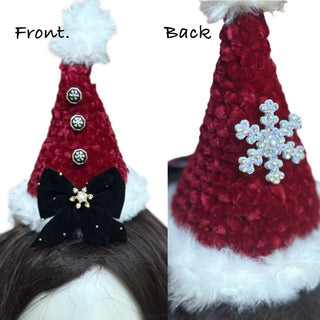 Handmade Red Enchanted Santa Hat-Accessories-Snobby Drops Fabric Backdrops for Photography, Exclusive Designs by Tara Mapes Photography, Enchanted Eye Creations by Tara Mapes, photography backgrounds, photography backdrops, fast shipping, US backdrops, cheap photography backdrops