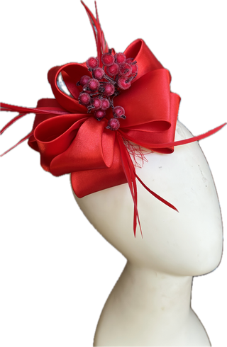 Christmas Bow Fascinator-Accessories-Snobby Drops Fabric Backdrops for Photography, Exclusive Designs by Tara Mapes Photography, Enchanted Eye Creations by Tara Mapes, photography backgrounds, photography backdrops, fast shipping, US backdrops, cheap photography backdrops