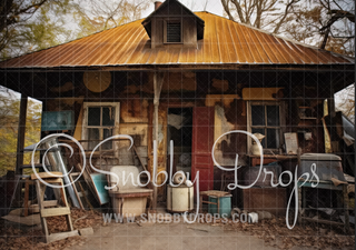 Abandoned House Fabric Backdrop-Fabric Photography Backdrop-Snobby Drops Fabric Backdrops for Photography, Exclusive Designs by Tara Mapes Photography, Enchanted Eye Creations by Tara Mapes, photography backgrounds, photography backdrops, fast shipping, US backdrops, cheap photography backdrops