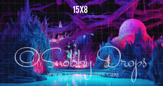 Alien World Neon Other Worldly Fabric Backdrop-Fabric Photography Backdrop-Snobby Drops Fabric Backdrops for Photography, Exclusive Designs by Tara Mapes Photography, Enchanted Eye Creations by Tara Mapes, photography backgrounds, photography backdrops, fast shipping, US backdrops, cheap photography backdrops