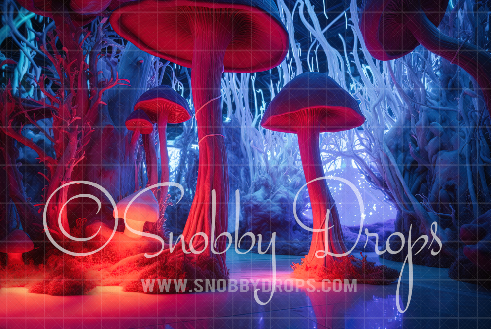 Snobby Drops Alien World Tree Neon Other Worldly Fabric Backdrop Made