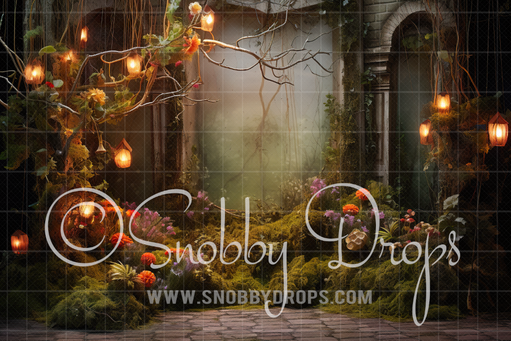 Autumn Fairy Garden - Fairy Fabric Backdrop by Snobby Drops
