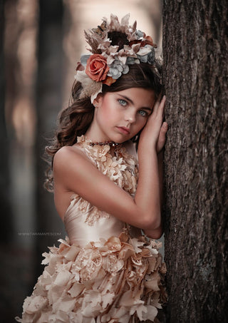 Autumn FlowerFall Headpiece Double Sided-Accessories-Snobby Drops Fabric Backdrops for Photography, Exclusive Designs by Tara Mapes Photography, Enchanted Eye Creations by Tara Mapes, photography backgrounds, photography backdrops, fast shipping, US backdrops, cheap photography backdrops