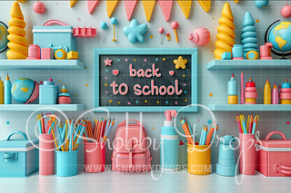 Back to School Fabric Backdrop-Fabric Photography Backdrop-Snobby Drops Fabric Backdrops for Photography, Exclusive Designs by Tara Mapes Photography, Enchanted Eye Creations by Tara Mapes, photography backgrounds, photography backdrops, fast shipping, US backdrops, cheap photography backdrops