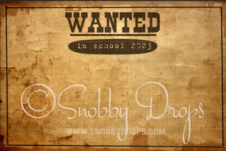 Back to School Wanted Poster Fabric Backdrop-Fabric Photography Backdrop-Snobby Drops Fabric Backdrops for Photography, Exclusive Designs by Tara Mapes Photography, Enchanted Eye Creations by Tara Mapes, photography backgrounds, photography backdrops, fast shipping, US backdrops, cheap photography backdrops